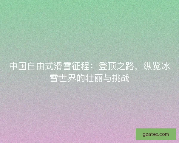 中国自由式滑雪征程：登顶之路，纵览冰雪世界的壮丽与挑战